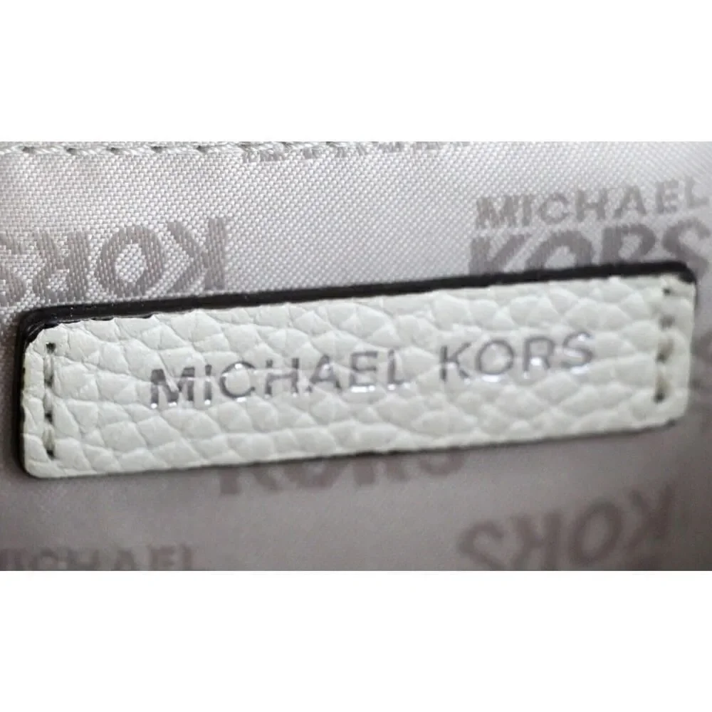 Michael Kors IVORY REAL LEATHER MEDIUM X-BODY SHOULDER BAG SATCHEL HANDBAG PURSE